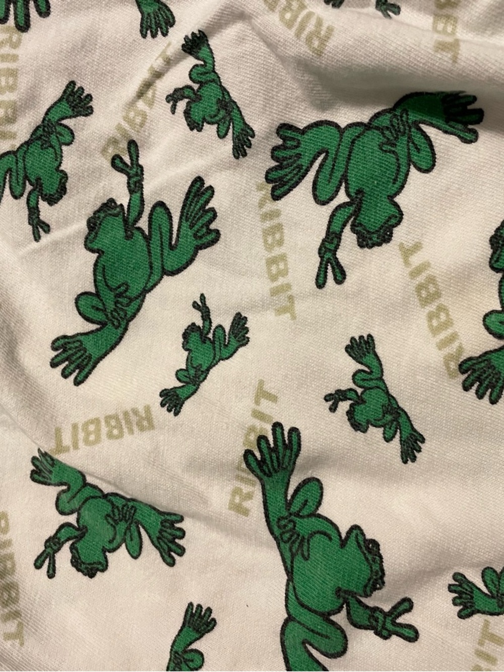 Peace Frogs Pajama Pants with Green Frog Print - Picture 2 of 4